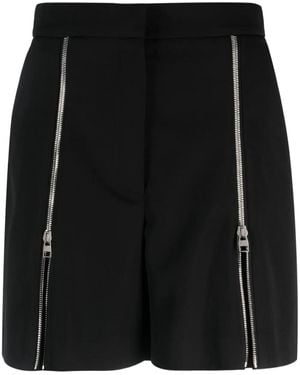 McQueen Short En Laine À Détails De Zips - Noir