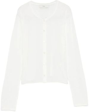 DUNST Sheer-Finish Button-Up Cardigan - White
