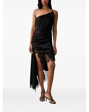 Bardot Rayner Lace-Trim Asymmetric Dress - Black