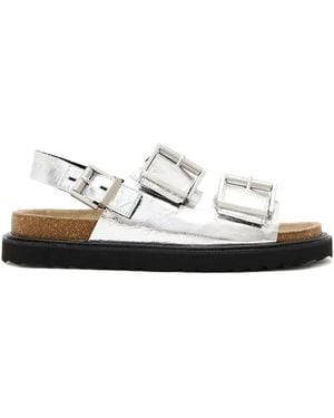 AllSaints Isla Buckled Slingback Sandals - White