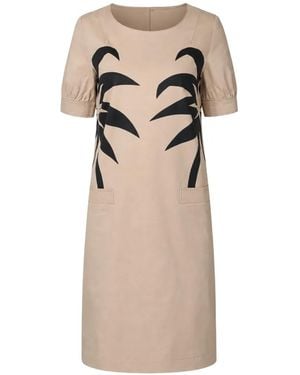 Moschino Vestido Con Palmeras Estampadas - Neutro