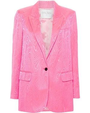 forte_forte Singles-Breasted Marbled-Jacquard Blazer - Pink