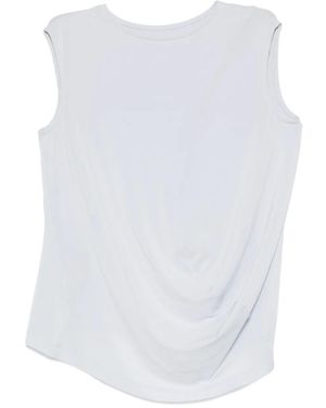 Issey Miyake Top Smanicato Con Dettaglio Drappeggiato - Bianco