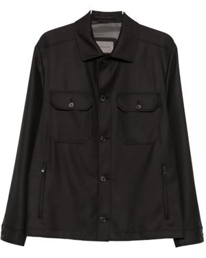 Corneliani Button-Up Chest-Pocket Jacket - Black