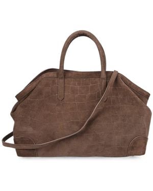 Ash Jacqueline Croc-Effect Jacqueline Tote Bag - Brown