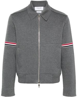 Thom Browne Giacca Con Banda Rwb - Grigio