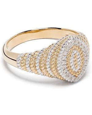 Yvonne Léon 9Kt Mini Marquise Diamond Signet Ring - White