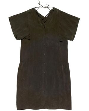 Bimba Y Lola Midikleid mit Knöpfen - Schwarz