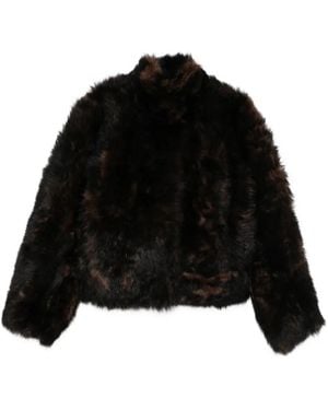 TOTEME Silky Shearling Jacket - Black