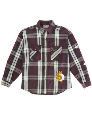 DRx FARMAxY FOR LN-CC Embroidered Check-Motif Shirt - White
