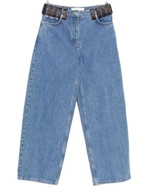 IRO Archies Leather-Trim Jeans - Blue