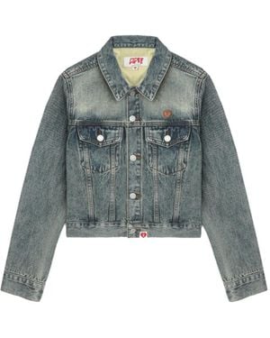 AAPE BY A BATHING AP Logo-Embossed Denim Jacket - Blue