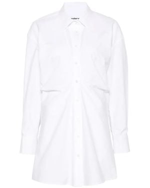 Alexander Wang Gathered-Detail Shirt-Style Mini Dress - White
