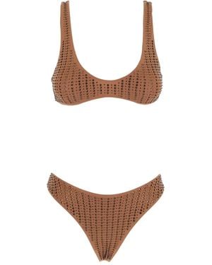 VENUJA Rhinestone-Embellished Bikini - White