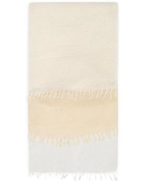 Issey Miyake Slits Stole Fringed Panelled Belt - White
