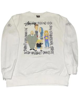 Stussy X Beavis And Butthead Printed Sweatshirt - White