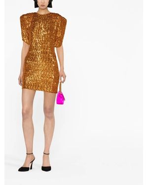 the attico orange dress Attico Sequin-embellished Mini Dress