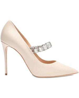Casadei Julia Minorca 100mm ビジュートリム パンプス - ホワイト