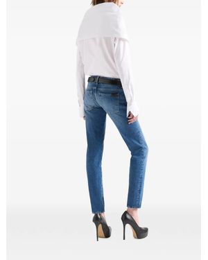 7 For All Mankind High-Neck Long-Sleeve Shirt - Blue