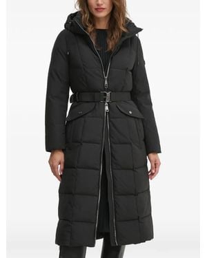 DKNY Belted Hooded Coat - Black