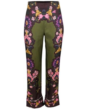 Borgo De Nor Havana Floral-Print Pants - Green