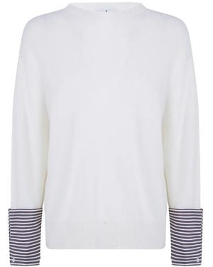 Whyci Striped-Cuff Sweater - White