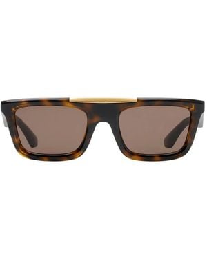 Burberry Rectangle-Frame Sunglasses - Brown