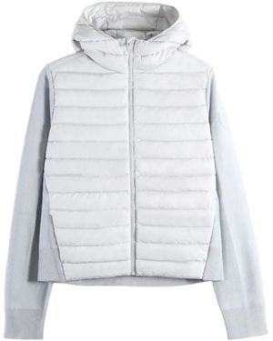 Canada Goose Quilted-Panel Hooded Sweater - White