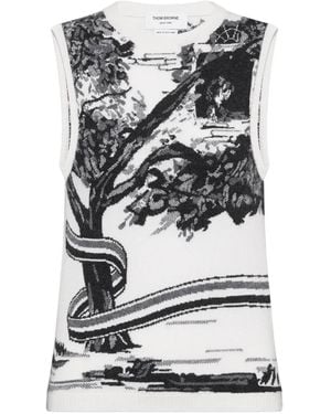 Thom Browne Hector Toile Top - Grey
