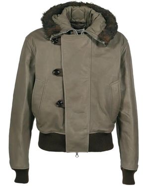 Our Legacy Compel Hooded Leather Jacket - Green