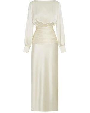 Nicholas Samina Open-Back Gathered Dress - White