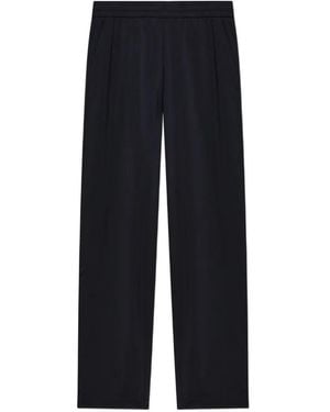 Emporio Armani Logo-Embroidered Loose-Fit Trousers - Blue