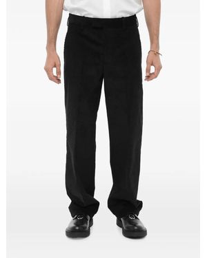 Neil Barrett Ribbed Velour Loose-Fit Trousers - Black