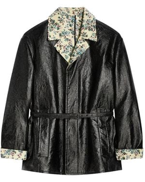 Dries Van Noten Coated Belted Jacket - Black