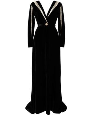 Saiid Kobeisy Velvet Long Dress - Black
