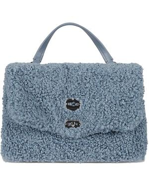 Zanellato Postina Leren Shopper Met Handgreep - Blauw