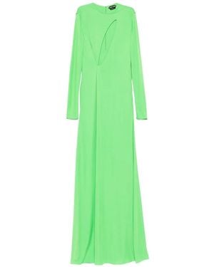 Tom Ford Crepe Jersey Long Sleeve Evening Dress - Green