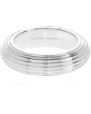 LIE STUDIO Amelia Ridged-Design Ring - White