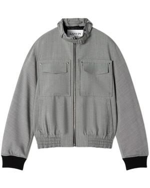 Lanvin Zip-Up Chest-Pockets Jacket - Grey