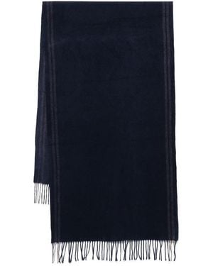 Brunello Cucinelli Striped Fringed Scarf - Blue