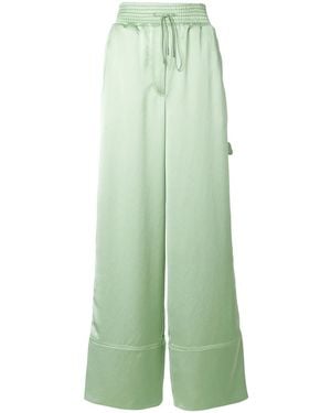 Off-White c/o Virgil Abloh Satin Wide-Leg Trousers - Green