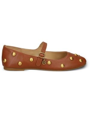 MICHAEL Michael Kors Nellie Flex Stud-Embellished Leather Ballet Flats - Brown