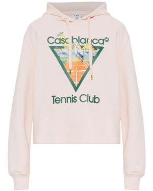 CASABLANCA Tennis Club Graphic-Print Hoodie - White