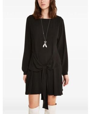 Patrizia Pepe Knot-Detail Long-Sleeve Dress - Black