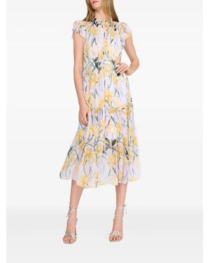 CHRISTY LYNN Vera Ruffled Floral Midi Dress - White