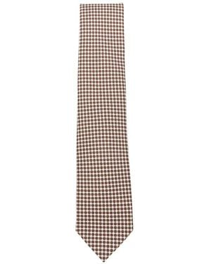 Errico Formicola Geometric-Print Silk Tie - White