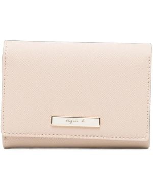 agnès b. Leather Folded Wallet - Natural