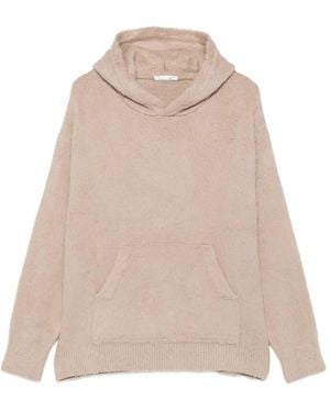 Roberto Collina Hoodie En Maille Brossée - Natural