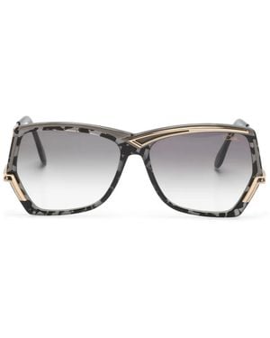 Cazal Mod 178/3 Geometric-Frame Sunglasses - Grey