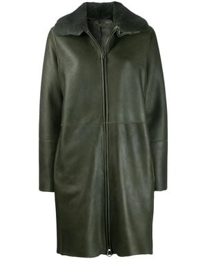 Manzoni 24 Mink Fur Collar Coat - Green